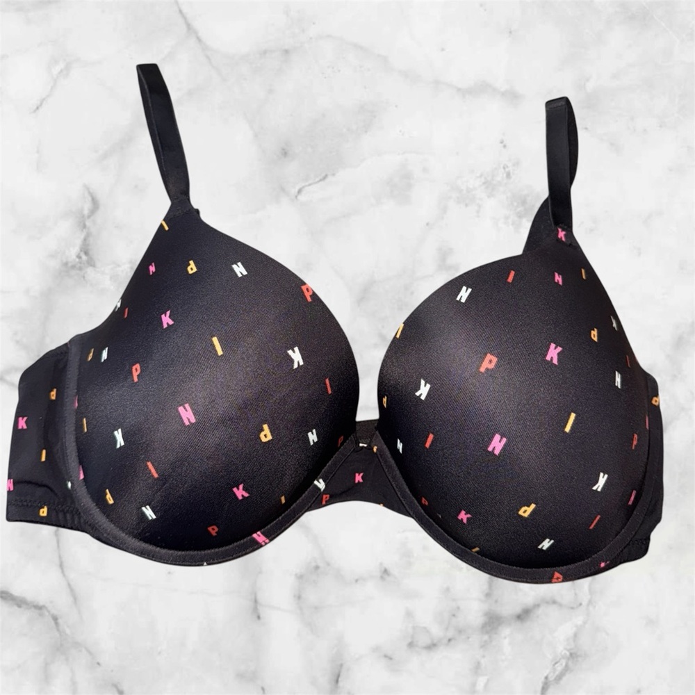 Victoria’s Secret PINK Bra (Black w/ Letters – 38D)